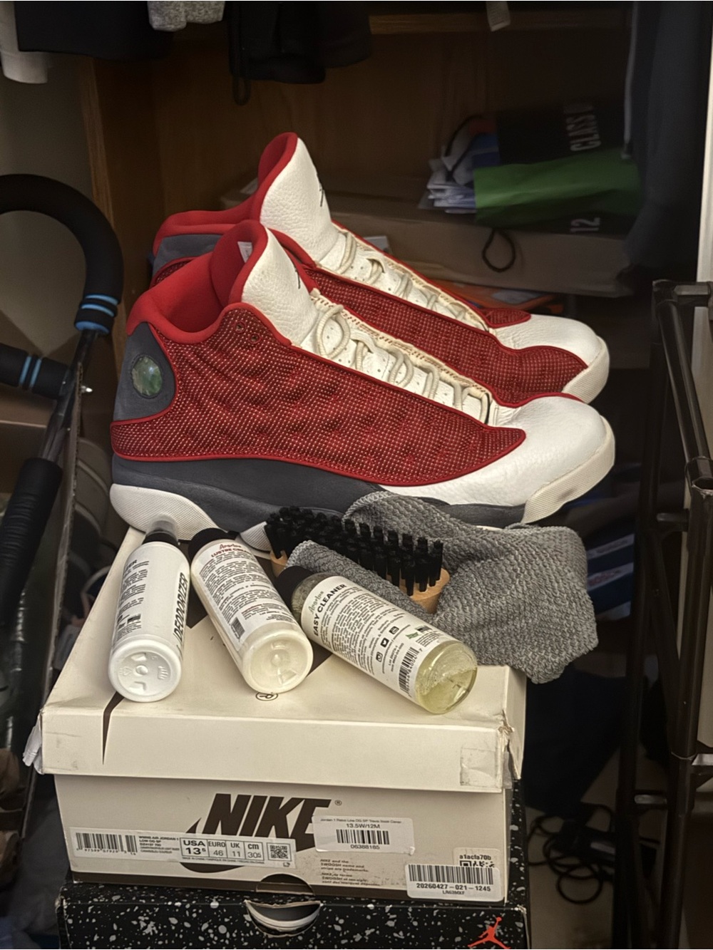 Retro 13 flint gym red size 12 mint plastic on eye still w box (not pictured)